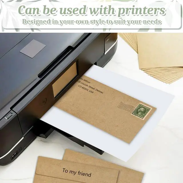 Alt view image 6 of 7 - 50Pcs #10 Kraft Envelopes Letter Size Windowless Self Seal Security | Premium Brown Kraft Business Envelopes for Office,Wedding,Invoices,Checks,4-1/8 x 9-1/2 Inches