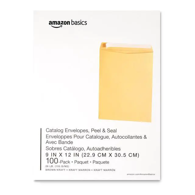 Alt view image 6 of 7 - Catalog Mailing Envelopes, Peel and Seal, 9" x 12", Brown Kraft, 100-Pack