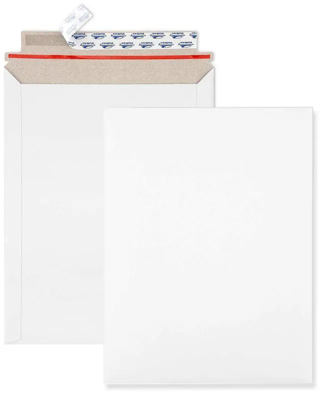 Main image of 9x11.5 Self Seal Photo Document Mailers 25 Pack Stay Flat White Cardboard Envelopes, 9.25 x 11.75 Inches