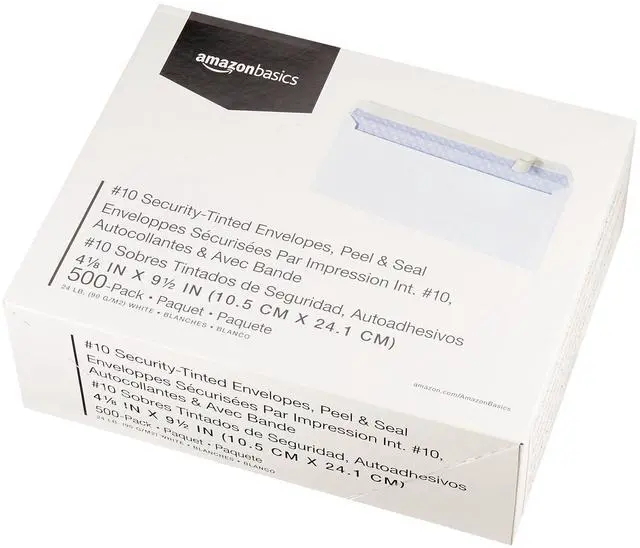 Alt view image 3 of 7 - #10 Security-Tinted Self-Seal Business Envelopes for Documents, Privacy, Home & Office, White, 500 Count (Pack of 5)