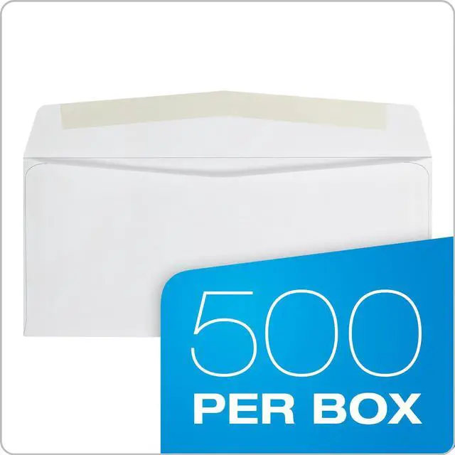 Alt view image 6 of 7 - #10 Envelopes, Letter Size White Mailing Envelopes, 4-1/8x9-1/2 Inch, No Window Business-Envelopes, Gummed Closure, 500/Box (QUA90020) (Pack of 5)