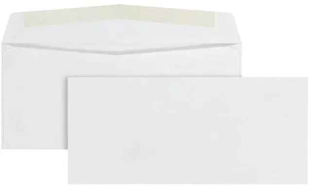 Alt view image 7 of 7 - #10 Envelopes, Letter Size White Mailing Envelopes, 4-1/8x9-1/2 Inch, No Window Business Envelopes, Gummed Closure, 500/Box (QUA90020)