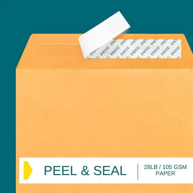 Alt view image 4 of 6 - 9x12 Envelopes Self Seal - 15 Pack - Open End Brown Kraft Mailing Envelopes for Catalogs, Presentatios, Oversized Documents - Self Sealing Envelopes with Peel and Seal Closure - 28lb Heavyweight Paper