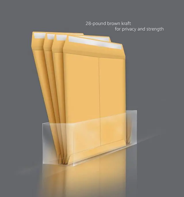 Alt view image 4 of 7 - Self Seal Catalog Envelopes for Business Mailing, Peel and Seal, 6" x 9", Brown Kraft, 100-Pack