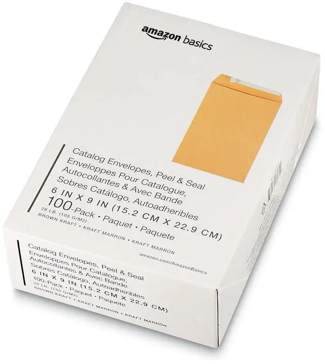 Alt view image 7 of 7 - Self Seal Catalog Envelopes for Business Mailing, Peel and Seal, 6" x 9", Brown Kraft, 100-Pack