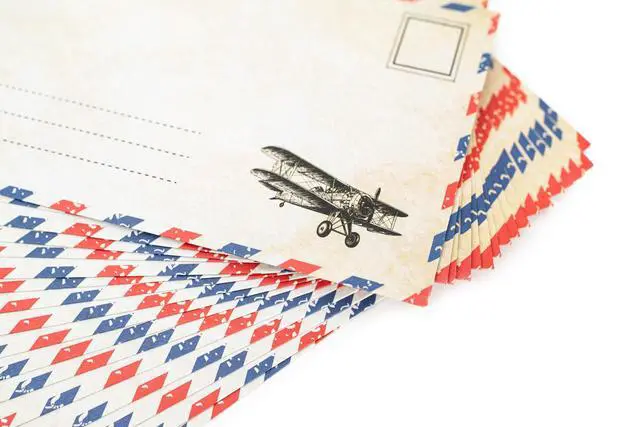 Alt view image 3 of 5 - 50 Pack Airmail Envelopes -Blue Airmail Envelopes- Air Mail Envelopes for Party Invitation, Love Letters, Military Correspondence, Christmas Military Envelopes, Letters to Troops- Size 4 x 8.7 inches