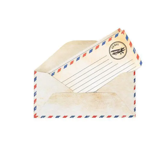 Alt view image 2 of 5 - 50 Pack Airmail Envelopes -Blue Airmail Envelopes- Air Mail Envelopes for Party Invitation, Love Letters, Military Correspondence, Christmas Military Envelopes, Letters to Troops- Size 4 x 8.7 inches