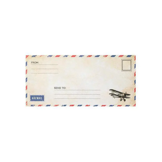 Alt view image 4 of 5 - 50 Pack Airmail Envelopes -Blue Airmail Envelopes- Air Mail Envelopes for Party Invitation, Love Letters, Military Correspondence, Christmas Military Envelopes, Letters to Troops- Size 4 x 8.7 inches