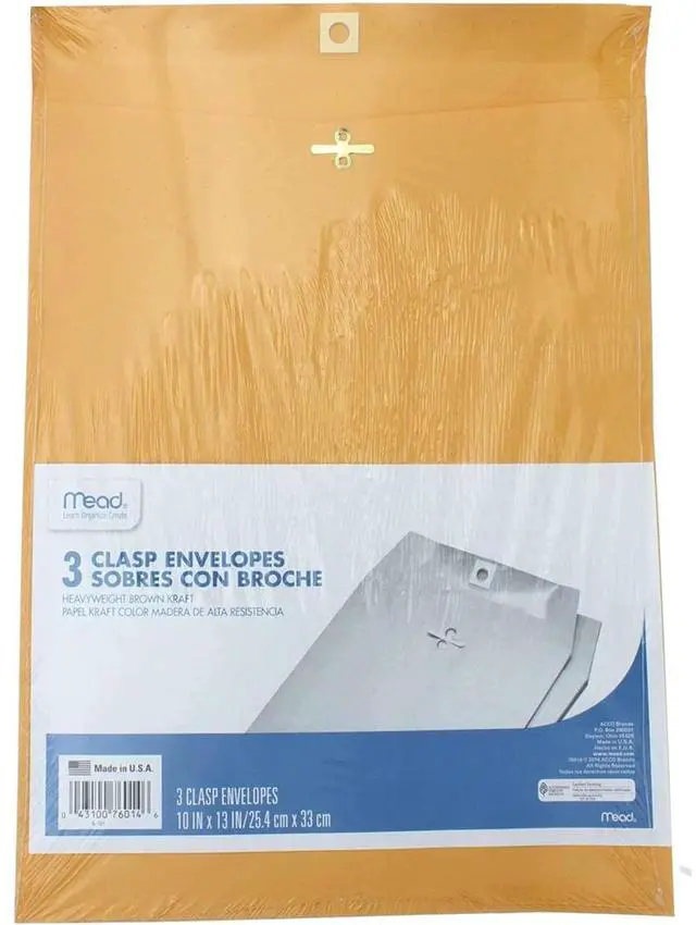 Alt view image 2 of 2 - Limited Clasp Envelopes, Heavyweight, 10x13, Brown Kraft