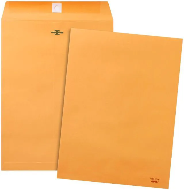 Main image of Clasp Envelopes, 18 Pack, 9x12 Inches, Brown Kraft | Mailing Envelope with Gummed Flaps for Filing, Storing, Mailing Documents, Office Supplies and Organizing