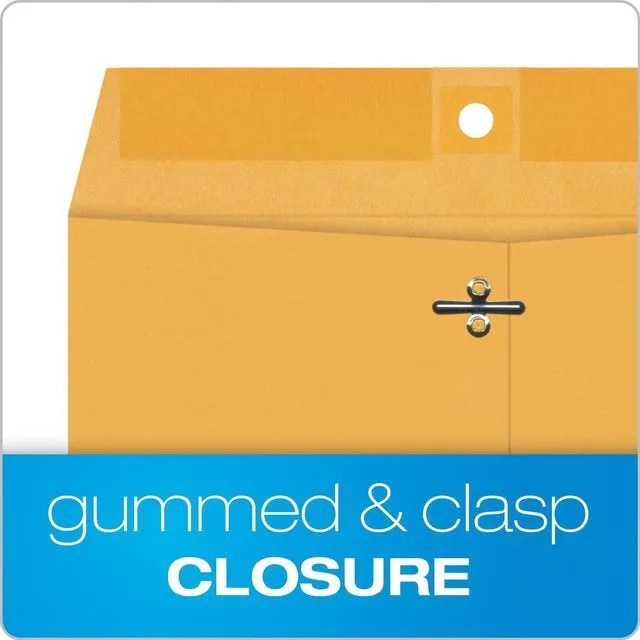 Alt view image 5 of 7 - 9 x 12 Clasp Envelopes with Deeply Gummed Flaps, Great for Filing, Storing or Mailing Documents, 28 lb Brown Kraft, 100 per Box (QUA37890)