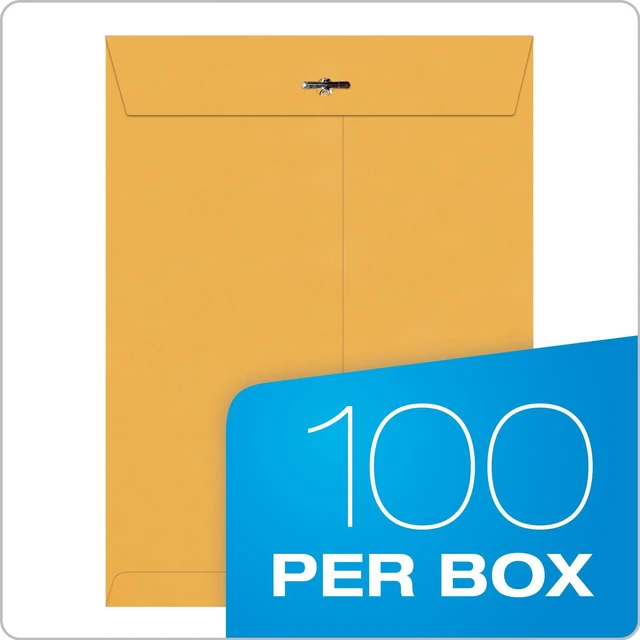 Alt view image 6 of 7 - 9 x 12 Clasp Envelopes with Deeply Gummed Flaps, Great for Filing, Storing or Mailing Documents, 28 lb Brown Kraft, 100 per Box (QUA37890)