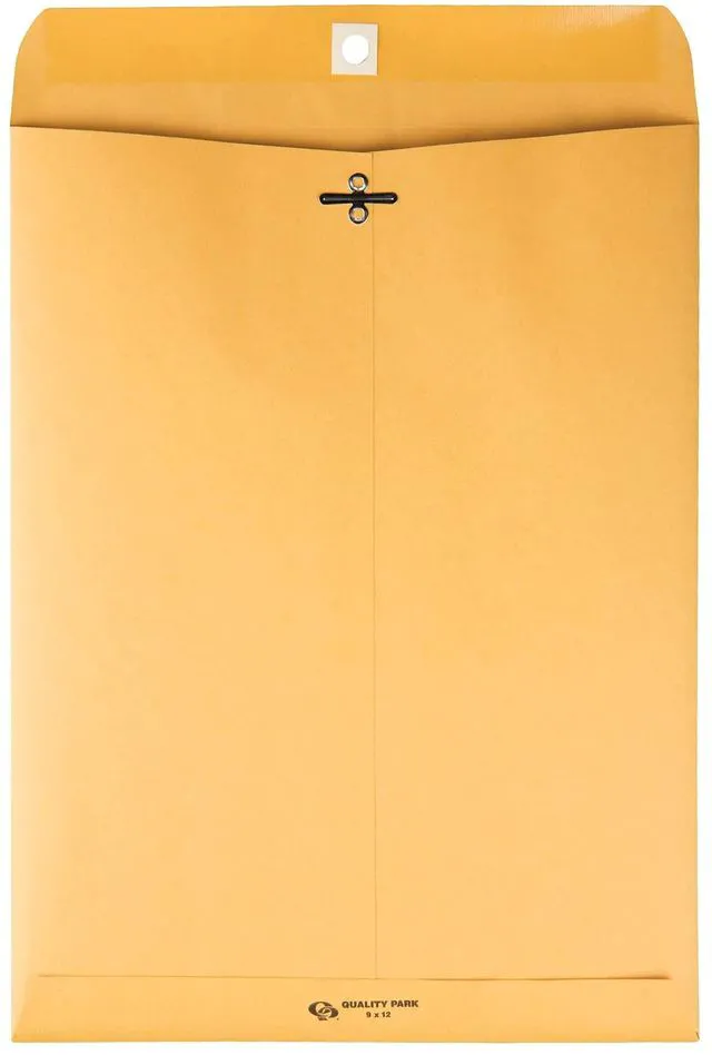 Alt view image 4 of 7 - 9 x 12 Clasp Envelopes with Deeply Gummed Flaps, Great for Filing, Storing or Mailing Documents, 28 lb Brown Kraft, 100 per Box (QUA37890)