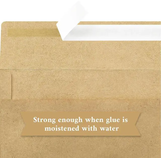 Alt view image 6 of 7 - 50 Pack #10 Business Envelopes, Brown Kraft Standard Envelopes Self Seal, Letter Size Mailing Envelopes for Checks Letters Invoices Christmas Birthday Graduation Wedding, 4 1/8 x 9 1/2 Inch