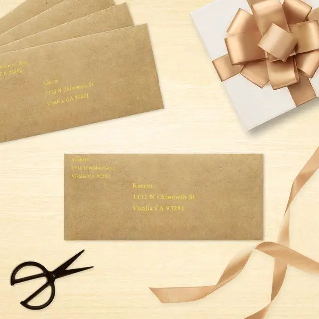 Alt view image 7 of 7 - 50 Pack #10 Business Envelopes, Brown Kraft Standard Envelopes Self Seal, Letter Size Mailing Envelopes for Checks Letters Invoices Christmas Birthday Graduation Wedding, 4 1/8 x 9 1/2 Inch