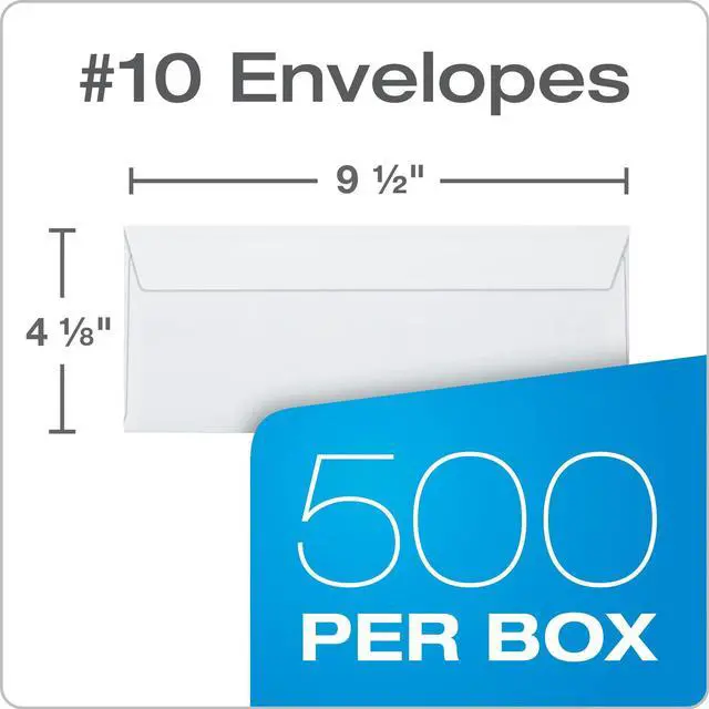 Alt view image 5 of 7 - #10 Security Envelopes,Self Seal Envelopes for Home,School,and Business Mailings,No Window,4-1/8 x 9-1/2 Inches,Durable 24 lb White Paper,500 Count (Pack of 5)