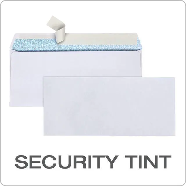Alt view image 3 of 7 - #10 Security Envelopes,Self Seal Envelopes for Home,School,and Business Mailings,No Window,4-1/8 x 9-1/2 Inches,Durable 24 lb White Paper,500 Count (Pack of 5)