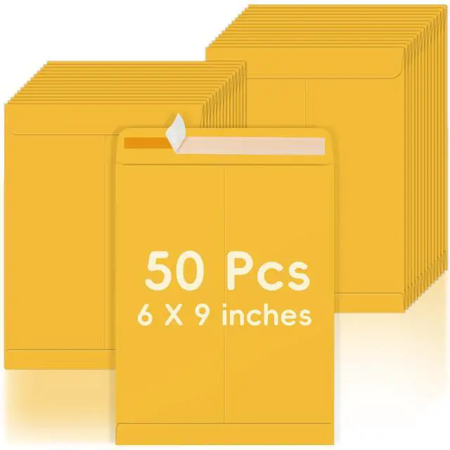 Main image of 50 Pack 6x9 Envelopes Self Seal, Brown Kraft Catalog Mailing Envelopes