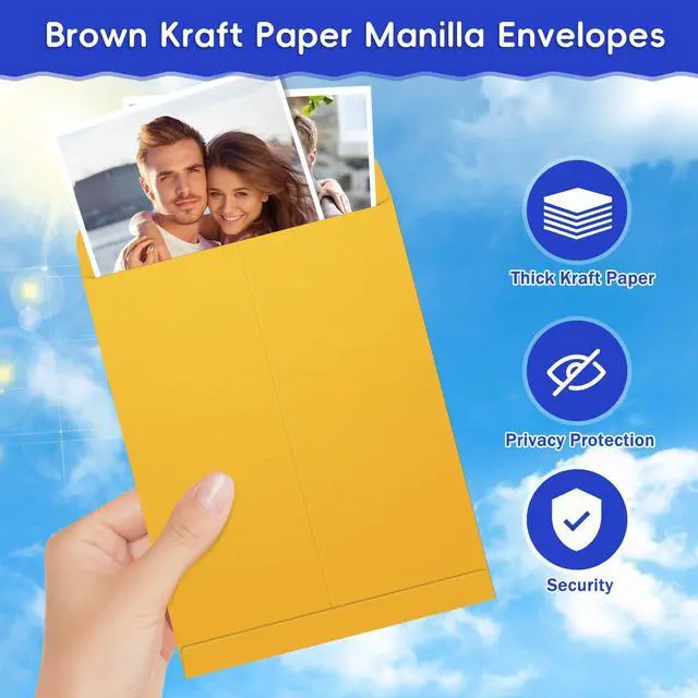 Alt view image 4 of 7 - 50 Pack 6x9 Envelopes Self Seal, Brown Kraft Catalog Mailing Envelopes