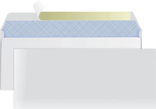 Alt view image 2 of 7 - #10 Envelopes Letter Size Self Seal | 200 Business Mailing Security Peel and Sealing Envelope | 100% Tinted | no 10 White Windowless Legal Regular Plain Envelops Pack | 4-1/8 x 9-1/2 Inches | 24 LB