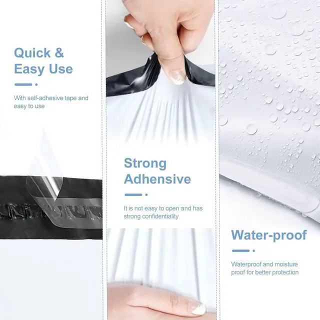 Alt view image 3 of 7 - White Poly Mailers 14.5x19 100 Pack, Large Shipping bags Self-Seal Shipping Envelopes , Packaging Envelope for Small Business, Boutique, Clothing