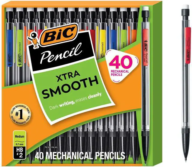 Main image of Xtra Smooth Mechanical Pencil with 0.7 mm Medium Point ,Refillable and Retractable, School Supplies for Students and Teachers, 40-Count Pack