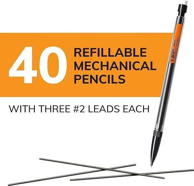 Alt view image 5 of 6 - Xtra Smooth Mechanical Pencil with 0.7 mm Medium Point ,Refillable and Retractable, School Supplies for Students and Teachers, 40-Count Pack