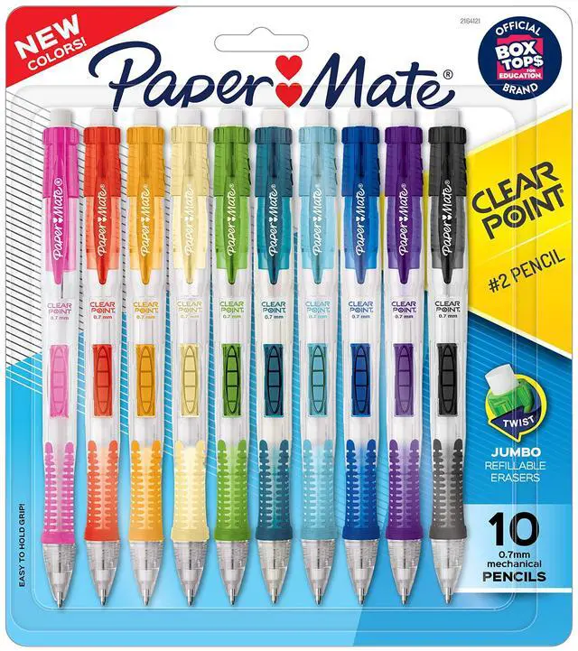 Main image of Clearpoint Mechanical Pencils, 0.7mm HB #2 Pencil Lead, 2 Pencils, Assorted Fashion Barrel Colors, 10 Count - Back to School Essentials, Note-Taking, Teacher Supplies