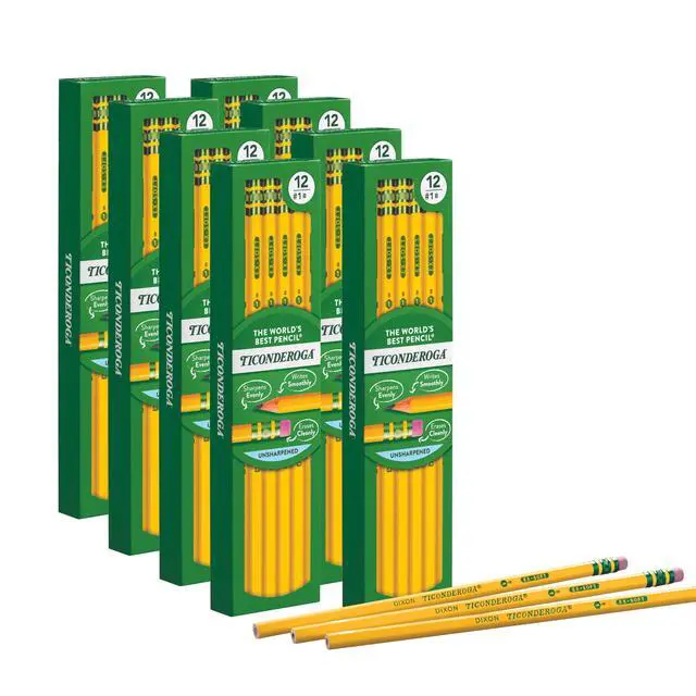 Alt view image 3 of 6 - Wood-Cased Pencils, Unsharpened, #2 HB Soft, Yellow, 96 Count