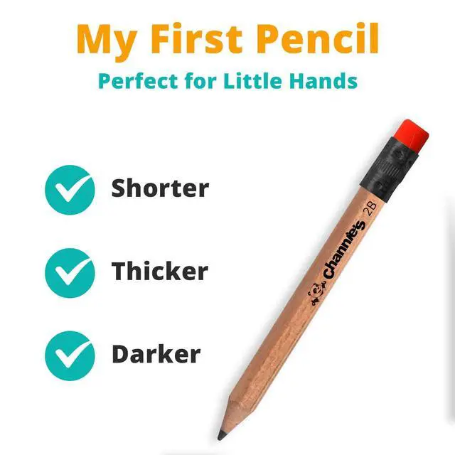 Alt view image 3 of 6 - My First Pencil, Easy-to-Hold Jumbo Pencils for Preschoolers, Kindergarteners & 1st Graders, Brown Wooden 2B Fat Pencils for Kids Ages 3-7, 2 Pack (5 Each) + Sharpener