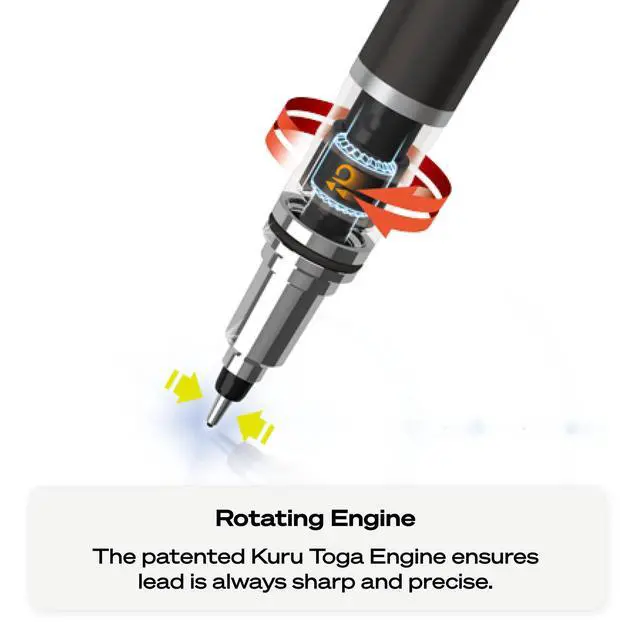 Alt view image 7 of 7 - Kuru Toga Elite Mechanical Pencil Starter Kit, 0.5mm, HB #2, Silver Barrel, 1 Pack