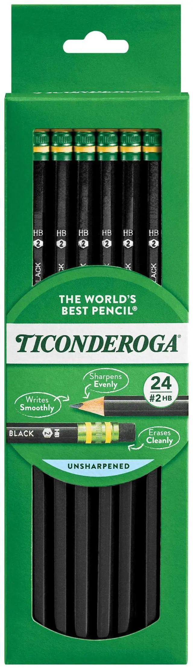 Main image of Wood-Cased Pencils, 2 HB Soft, Black, 24 Count