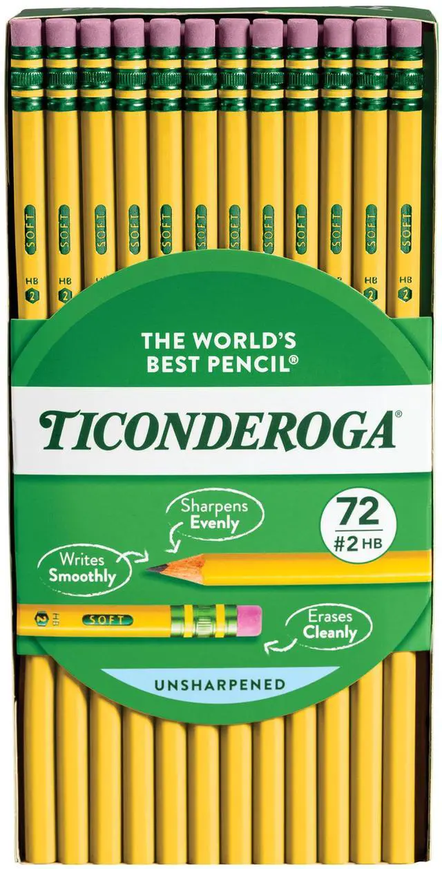 Main image of Wood-Cased Pencils, Unsharpened, 2 HB Soft, Yellow, 72 Count
