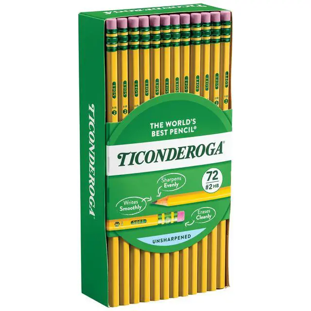 Alt view image 5 of 7 - Wood-Cased Pencils, Unsharpened, 2 HB Soft, Yellow, 72 Count
