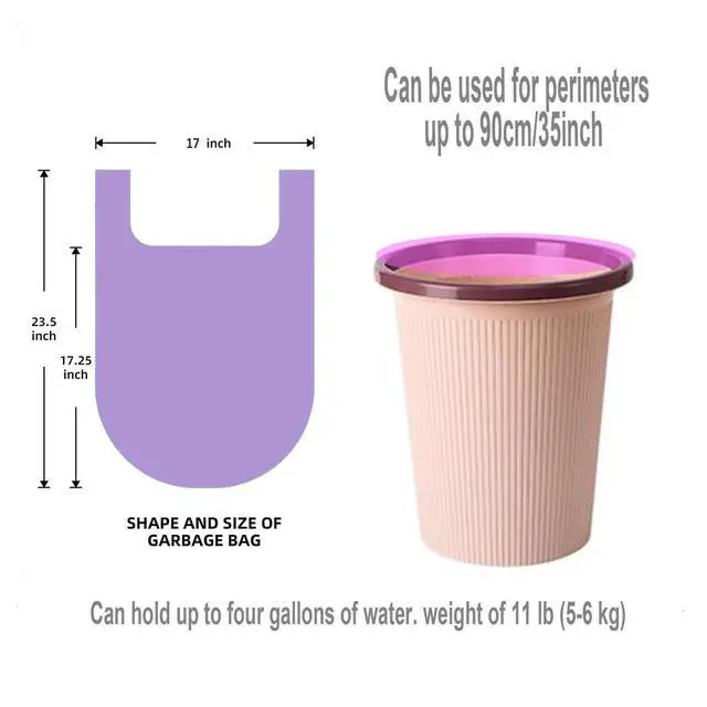 Alt view image 2 of 6 - 4 GALLON Bathroom Trash Bags Purple, 100 Counts Small Garbage Bags for Office, Bathroom Wastebasket Waste Bin Black Portable Rubbish Bags (Purple 100pcs)
