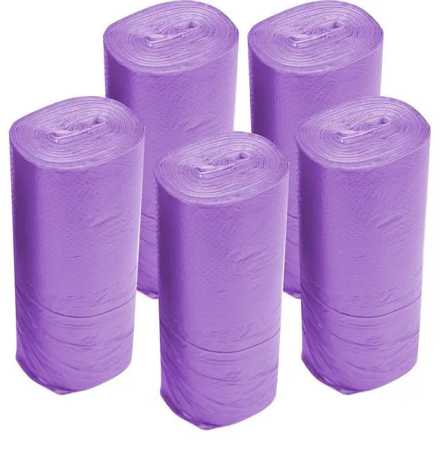 Alt view image 3 of 6 - 4 GALLON Bathroom Trash Bags Purple, 100 Counts Small Garbage Bags for Office, Bathroom Wastebasket Waste Bin Black Portable Rubbish Bags (Purple 100pcs)