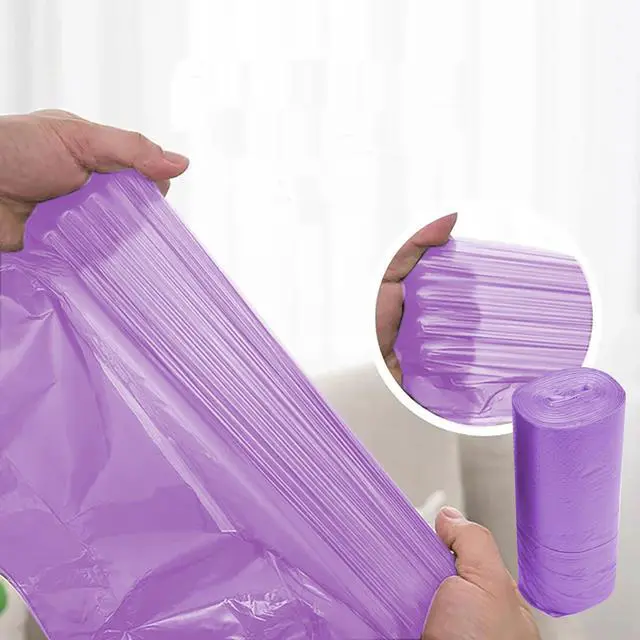 Alt view image 6 of 6 - 4 GALLON Bathroom Trash Bags Purple, 100 Counts Small Garbage Bags for Office, Bathroom Wastebasket Waste Bin Black Portable Rubbish Bags (Purple 100pcs)