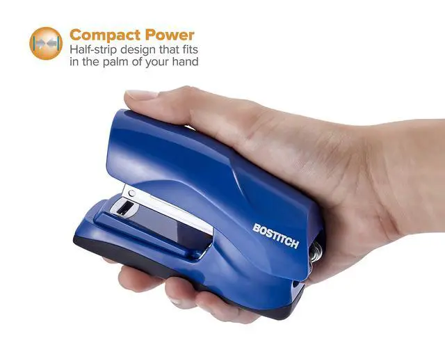 Alt view image 2 of 6 - Office Heavy Duty Stapler, 40 Sheet Capacity, No Jam, Half Strip, Fits into the Palm of Your Hand, For Classroom, Office or Desk, Navy Blue