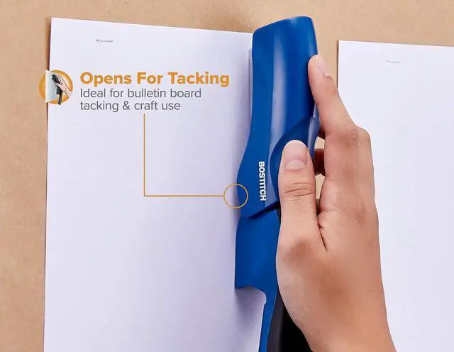 Alt view image 5 of 6 - Office Heavy Duty Stapler, 40 Sheet Capacity, No Jam, Half Strip, Fits into the Palm of Your Hand, For Classroom, Office or Desk, Navy Blue