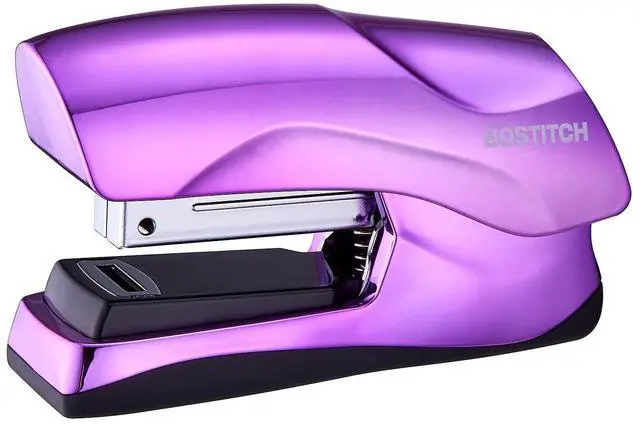 Main image of Office Heavy Duty Stapler, 40 Sheet Capacity, No Jam, Half Strip, Fits into the Palm of Your Hand, For Classroom, Office or Desk, Metallic Purple