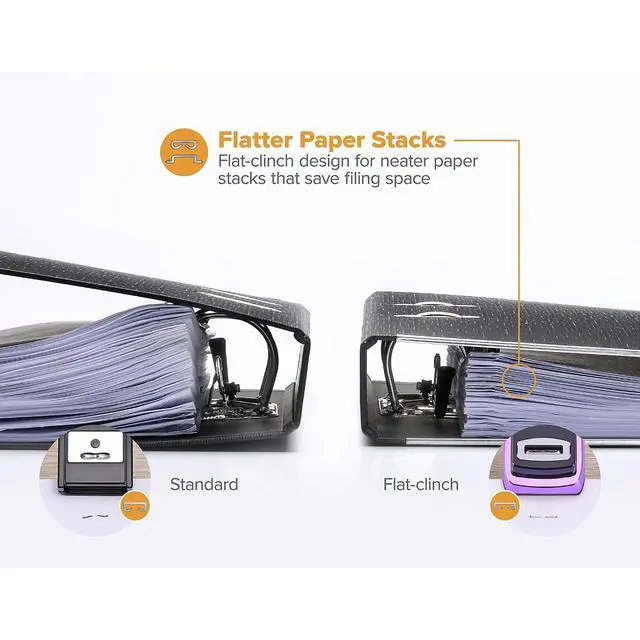 Alt view image 4 of 7 - Office Heavy Duty Stapler, 40 Sheet Capacity, No Jam, Half Strip, Fits into the Palm of Your Hand, For Classroom, Office or Desk, Metallic Purple