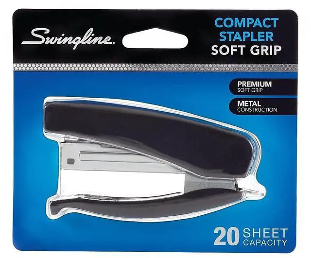 Alt view image 6 of 7 - Soft Grip Stapler, 20 Sheet Capacity, Compact, Handheld Stapler, Black (09901)
