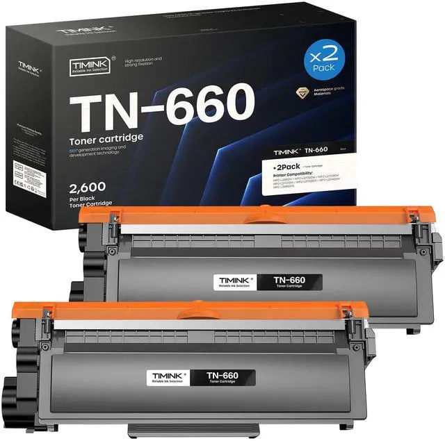Main image of TN660 Toner Cartridge Replacement Compatible for Brother Tn660 TN-660 TN630 High Yield to Use with HL-L2380DW HL-L2380DW HL-L2320D DCP-L2540DW MFC-L2700DW MFC-L2685DW Printer (Black, 2 Pack)
