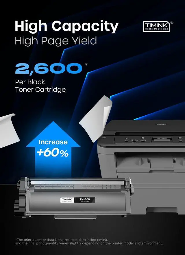 Alt view image 2 of 7 - TN660 Toner Cartridge Replacement Compatible for Brother Tn660 TN-660 TN630 High Yield to Use with HL-L2380DW HL-L2380DW HL-L2320D DCP-L2540DW MFC-L2700DW MFC-L2685DW Printer (Black, 2 Pack)