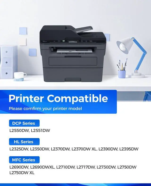 Alt view image 2 of 6 - TN760 Black Toner Cartridge 2-Pack Compatible Replacement for Brother TN-760 TN730 TN-730 MFC-L2710DW MFC-L2750DW HL-L2350DW DCP-L2550DW HL-L2395DW HL-L2370DW HL-L2325DW HL-L2390DW MFC-L2690DW Printer