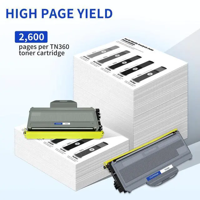 Alt view image 3 of 7 - TN360 High Yield Compatible Toner Cartridge Replacement for Brother TN360 TN-360 TN330 TN-330 Work with DCP-7040 DCP-7030 MFC-7840W HL-2140 MFC-7340 MFC-7440N HL-2170W HL-2150N Printer (Black, 1 Pack)