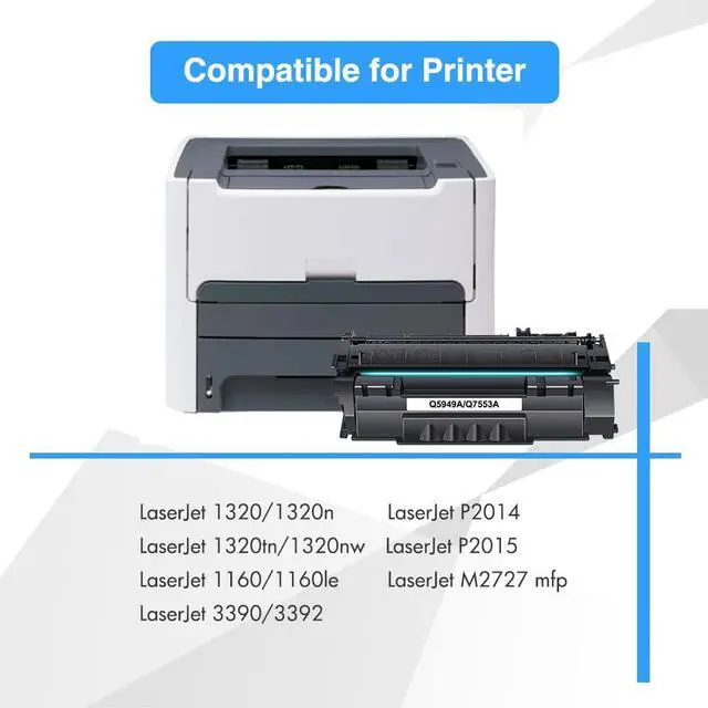 Alt view image 3 of 6 - 49A 1320 Toner Cartridge Q5949A 53A Q7553A 49X Q5949X Black 1 Pack