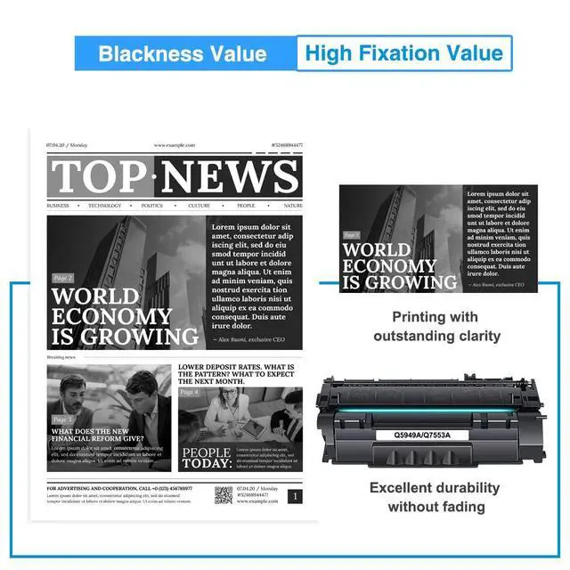 Alt view image 6 of 6 - 49A 1320 Toner Cartridge Q5949A 53A Q7553A 49X Q5949X Black 1 Pack