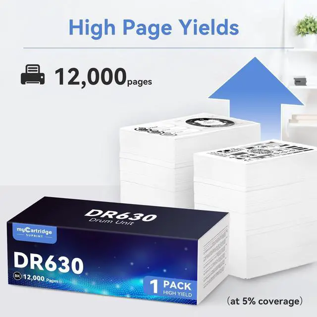 Alt view image 2 of 6 - DR630 Compatible Drum Unit Replacement for Brother DR630 TN630 TN660 TN-660 Toner Cartridge for HL-L2300D HL-L2305W MFC-L2700DW MFC-L2707DW DCP-L2500D DCP-L2520DW Printer