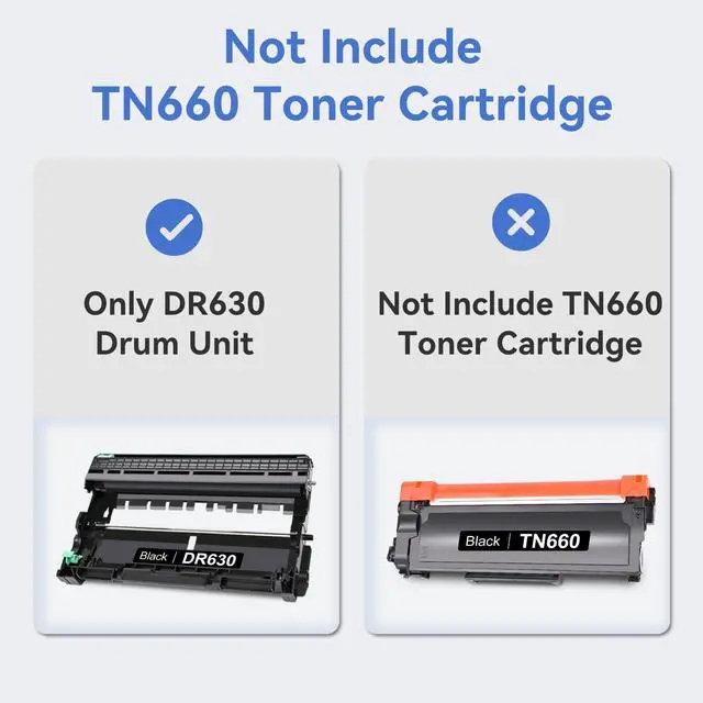 Alt view image 4 of 6 - DR630 Compatible Drum Unit Replacement for Brother DR630 TN630 TN660 TN-660 Toner Cartridge for HL-L2300D HL-L2305W MFC-L2700DW MFC-L2707DW DCP-L2500D DCP-L2520DW Printer